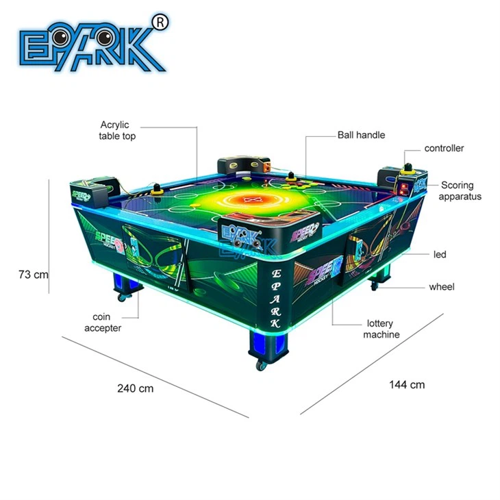 4 Player Air Hockey Table | Coin Operated Sports Game Machine