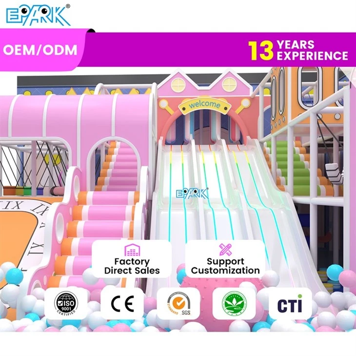 180m² Rainbow Soft-Play Set With Slide Indoor Playground best
