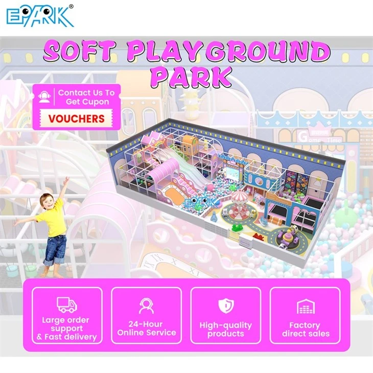 180m² Rainbow Soft-Play Set With Slide Indoor Playground factory